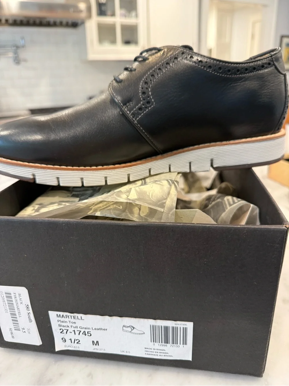 Men's Leather Derby Shoes - Black